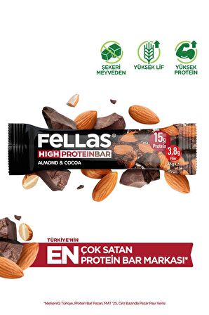Yüksek Protein Bar - Bademli ve Kakaolu 45 gr x 12 Adet