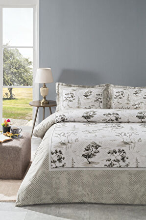 Özdilek Toile De Jouy Çift Kişilik Lastikli Fitted Çarşaf Nevresim Takımı