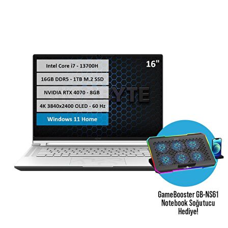 Gigabyte Aero 16 BSF i7-13700H 16GB DDR5 1TB SSD RTX4070-8GB 16'' UHD Windows 11