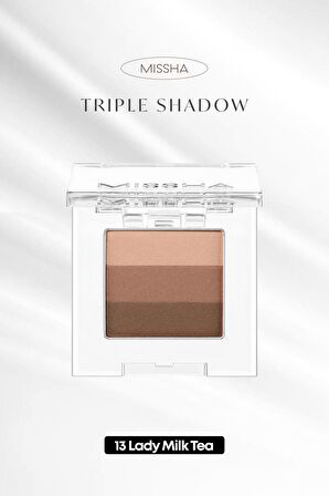 Yumuşak Dokulu, Dökülme Yapmayan 3 Renkli Göz Farı Triple Shadow (No.13 Lady Milk Tea)