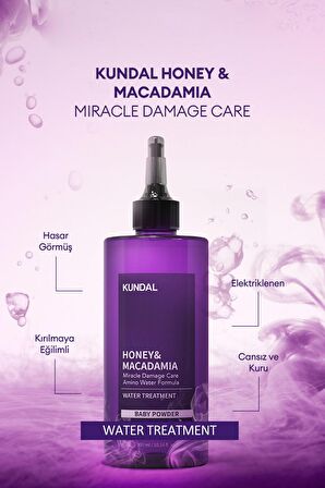 Yoğun Bakım Sağlayan Saç Toniği Kundal Miracle Damage Care Water Treatment 300ml (Baby Powder)