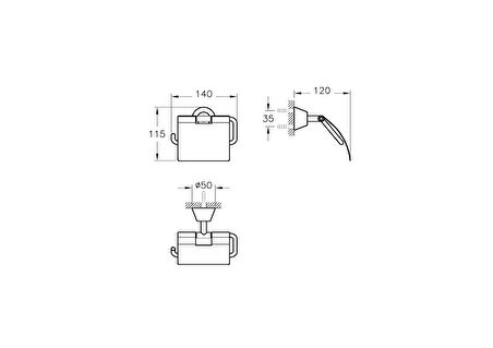 VitrA Matrix A44580 Kapaklı Tuvalet Kağıtlığı, Krom