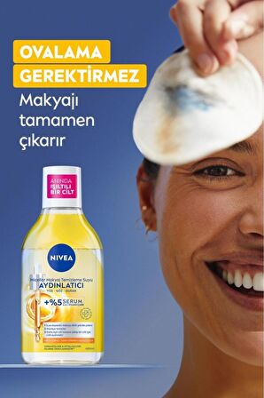 Nivea Aydınlatıcı Micellar Makyaj Temizleme Suyu 400ml, Serum İçerikli, Donuk ve Hassas Cilt Tipleri