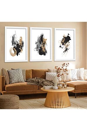 GÜMÜŞ AYNALI PLEKSİ ÇERÇEVELİ MODERN MAVİ KAHVERENGİ MERMER ÇİÇEK DESENLİ SOYUT ÇİZİM TABLO