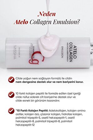 Atelokolajen İçerikli, Yaşlanma Karşıtı Besleyici Emülsiyon MISSHA Atelo Collagen Emulsion