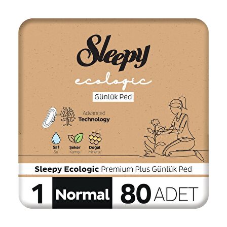 Sleepy Ecologic Premium Plus 80'li Günlük Ped