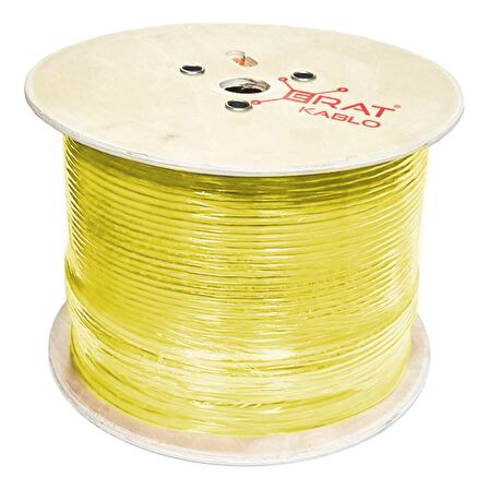 Erat DMP1ER2552IHBUU395 Cat6 U/UTP 23AWG 250 MHz HFFR 500 Metre Full Bakır Cat6 Kablo Sarı