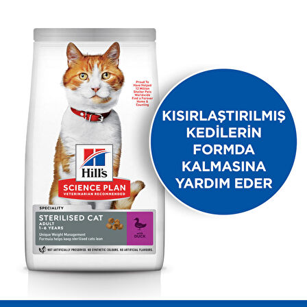 Hill's Sterilised Young Cat Duck Ördekli Kedi Maması 10 Kg