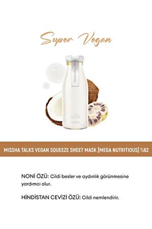 Besleyici&Aydınlatıcı Vegan Yaprak Maske Talks Vegan Squeeze Sheet Mask (Mega Nutritious)