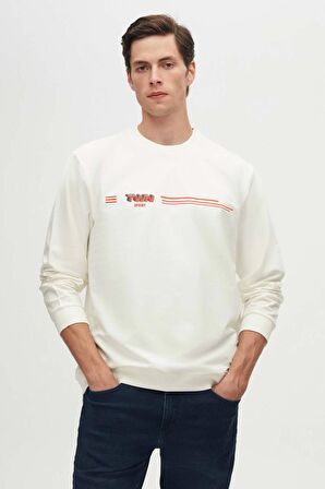 Twn Relaxed Fit Ekru Baskılı Sweatshirt 2ECE25ORT0689