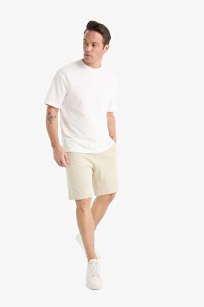 DeFacto Slim Fit Dar Kesim Cepli Pamuklu Basic Düz Bermuda Şort W1105AZ25SPBG735