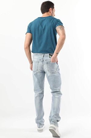 Erkek Dizi Yırtık Jean Pantolon Açık Mavi