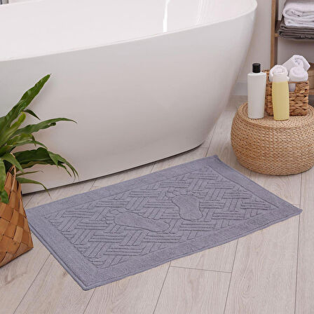 Homedius Banyo Zikzak Desenli Ultra Kalın Pamuk Ayak Havlusu 50x70 cm
