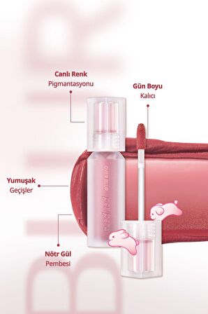 Gün Boyu Kalıcı Pürüzsüz Matlık Sunan Tint PERIPERA Over Blur Tint (010 Best Rose) (Tteok)