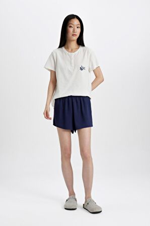 DeFacto Regular Fit Dokuma Pijama Altı-Fall in Love B8688AX24SMNV31