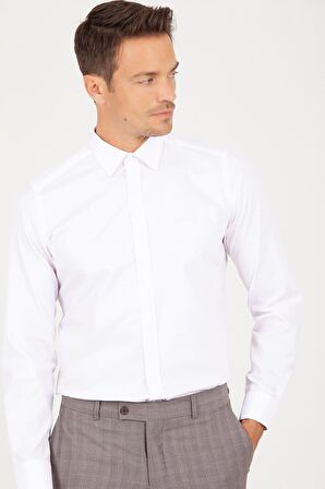 Slim Fit Desenli 100% Pamuk Uzun Kol Spor Gömlek