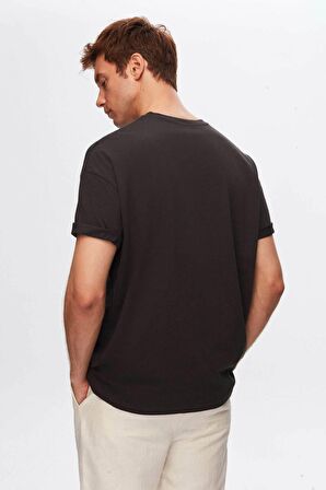 Ds Damat Oversize Antrasit Bisiklet Yaka %100 Pamuk T-Shirt 6HC14ORT02006
