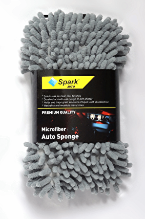 Polikur 3219 Mikrofiber Güderi Oto Kurulama Bezi ve Spark 7040 Şönil Oto Yıkama Süngeri (2'li SET)