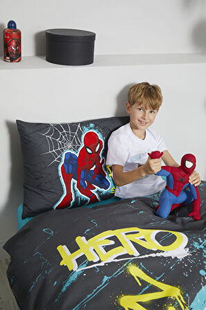Özdilek Spiderman Street Tek Kişilik Disney Lisanslı Lastikli Fitted Çarşaf Çocuk Nevresim Takımı