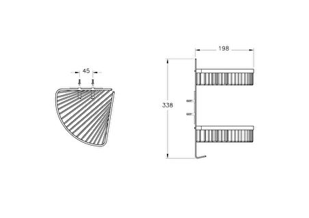 VitrA Base 400 A44160 İkili Süngerlik, Krom