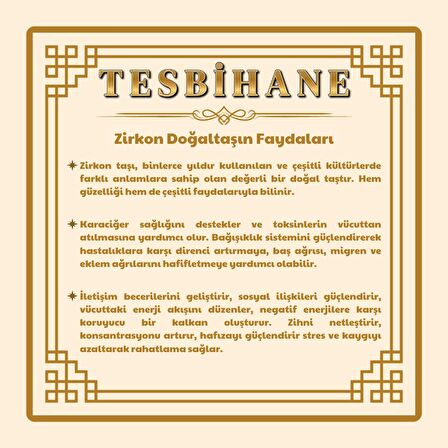 925 Ayar Gümüş Püsküllü Zirkon Taş İşlemeli Sultanit Tesbih