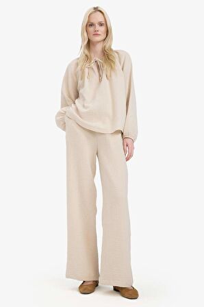 DeFacto Wide Leg Müslin Kumaş Palazzo Pantolon Çift Cepli Yüksek Bel Geniş Paça E3934AX25SMBG186