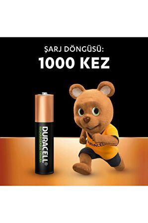Duracell Şarj Edilebilir AAA 750 mAh Piller 4'lü