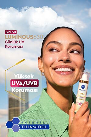 Nivea Luminous630 Güneş Korumalı Leke Karşıtı Gündüz Yüz Kremi 40ml, SPF50, Hyaluronik Asit, E Vitamini