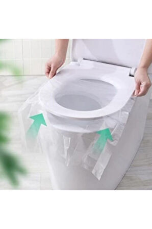 kullan at tek kullanımlık klozeti örtüsü hijyenik klozet poşeti seyahat için 50 adet klozet ürtüsü