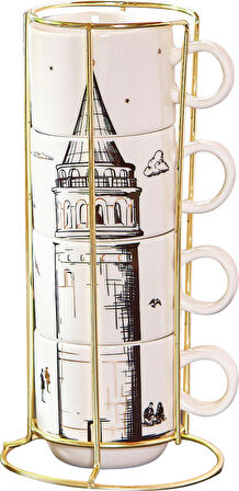 Karaca X Ist Collection Galata 4 Parça Standlı Mug Kupa