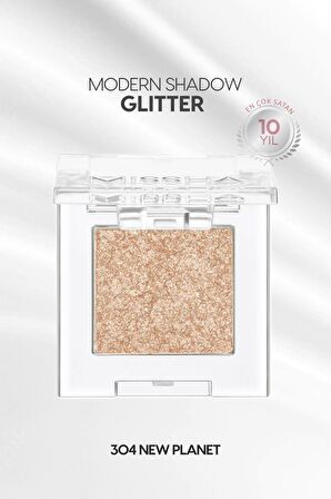 Kalıcı, Topaklanma Yapmayan, Simli Tekli Far Modern Shadow Glitter (304 New Planet)