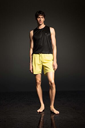 DeFactoFit Regular Fit Baskılı Kısa Boy Sporcu Deniz Şortu B5991AX24HSGN639