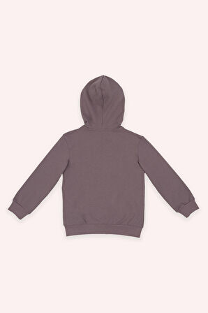 Erkek Çocuk Fermuarlı Sweatshirt Lila