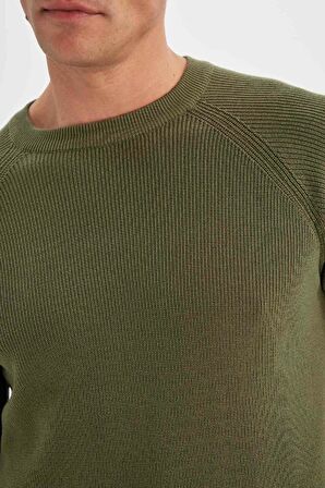 DeFacto Standart Fit Normal Kesim Bisiklet Yaka Basic Düz Triko Kazak A8458AX24WNKH381