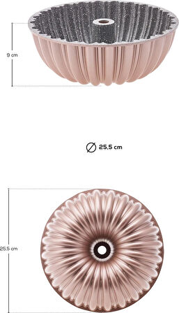 Karaca Cake Pro Dilimli Rosegold Döküm Kek Kalıbı