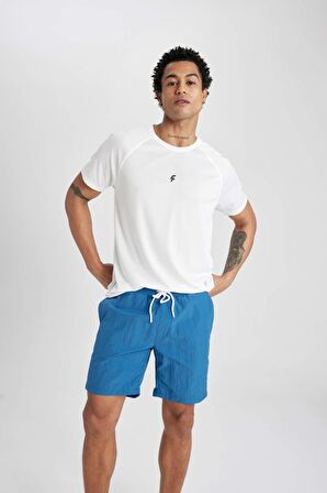 DeFactoFit Regular Fit Baskılı Kısa Boy Sporcu Deniz Şortu B5991AX24HSBE376