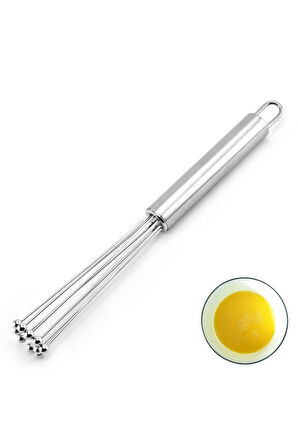 yeni Nesil Paslanmaz Çelik Metal Boncuk Top Uçlu Çırpıcı Sos Karıştırıcı Top Uçlu Yumurta Çırpıcı
