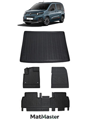 Citroen Berlingo 2022 Model 5D Premium Ekstra Havuzlu Paspas Ve Bagaj Havuzu Set