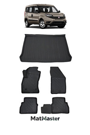 Fiat Doblo 2015 Model 5D Premium Ekstra Havuzlu Paspas Ve Bagaj Havuzu Set