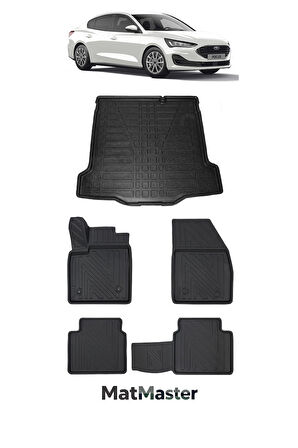 Ford Focus 2023 Model 5D Premium Ekstra Havuzlu Paspas Ve Bagaj Havuzu Set