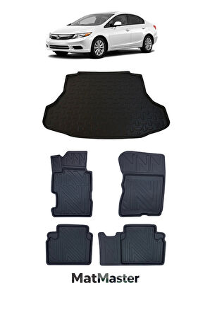 Honda Civic FD6 2012 Model 5D Premium Ekstra Havuzlu Paspas Ve Bagaj Havuzu Set