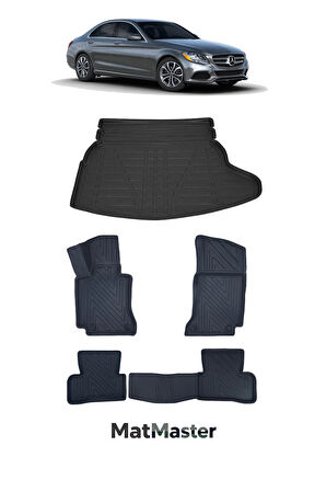 Mercedes C Serisi W205 2020 Model 5D Premium Ekstra Havuzlu Paspas Ve Bagaj Havuzu Set