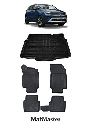 Opel Crossland 2024 Model 5D Premium Ekstra Havuzlu Paspas Ve Bagaj Havuzu Set