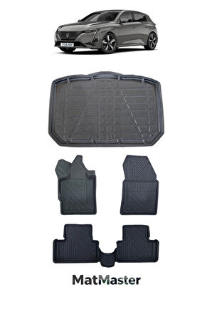 Peugeot 308 2023 Model 5D Premium Ekstra Havuzlu Paspas Ve Bagaj Havuzu Set