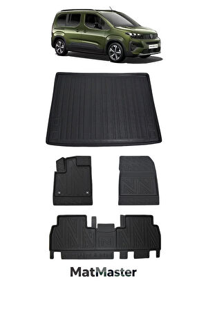Peugeot Rifter 2025 Model 5D Premium ELstra Havuzlu Paspas Ve Bagaj Havuzu Set