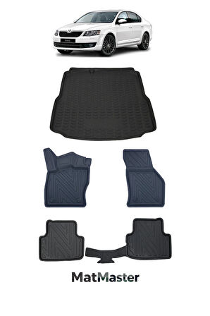 Skoda Octavia 2017 Model 5D Premium Ekstra Havuzlu Paspas Ve Bagaj Havuzu Set