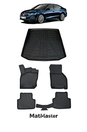 Skoda Octavia 2022 Model 5D Premium Ekstra Havuzlu Paspas Ve Bagaj Havuzu Set