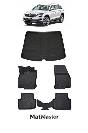 Skoda Kodiaq 2019 Model 5D Premium Ekstra Havuzlu Paspas Ve Bagaj Havuzu Set
