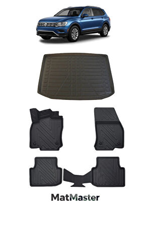 Volkswagen Tiguan 2021 Model 5D Premium Ekstra Havuzlu Paspas Ve Bagaj Havuzu Set