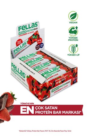 Vegan Protein Bar - Çilekli Ve Kakaolu 40g X 12 Adet